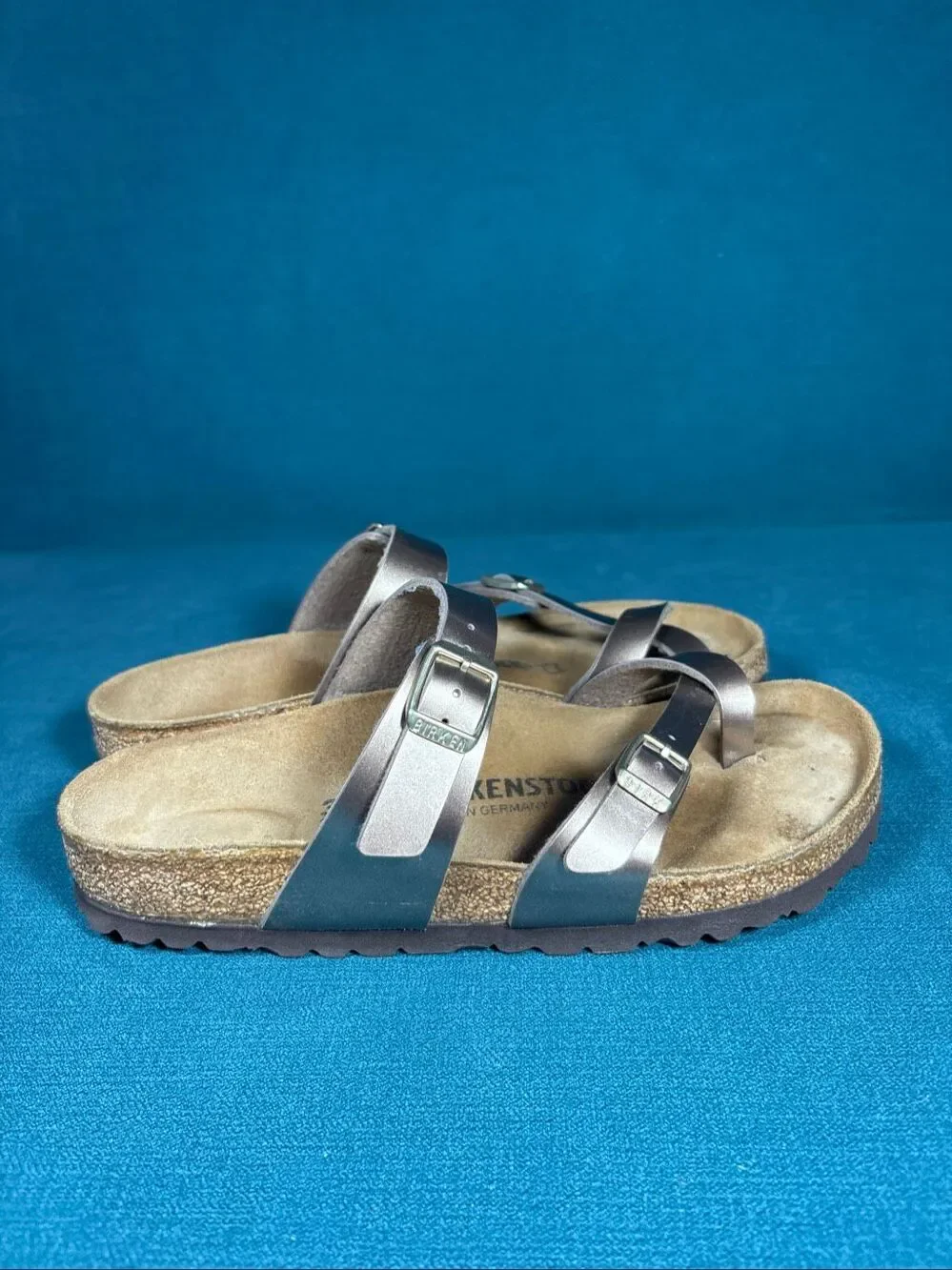 Birkenstock Mayari Sandals Womens Size 37/6-6.5US/ Metallic Bronze Pewter